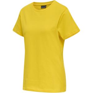 215121-5021-t-shirt-femme-hummel-red-basic-yellow