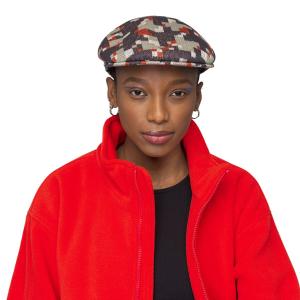 k3577-dn408-beret-kangol-pixel-plaid-504-deep-springs-nickel