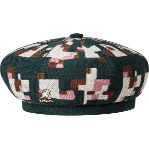 k3578-pn315-beret-a-carreaux-kangol-pixel-plaid-pine-cream