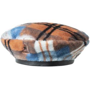 k4369-fo789-beret-fausse-fourrure-femme-kangol-fiery-orange-plaid