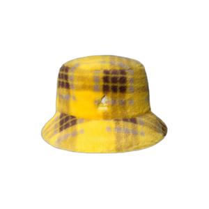 k4370-yp708-bob-en-fausse-fourrure-kangol-yellow-plaid