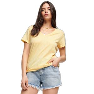 w1011181a-1nt-t-shirt-col-v-brode-et-flamme-femme-superdry-jaune-bain-de-soleil