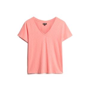 w1011181a-2ws-t-shirt-a-col-en-v-brodee-femme-superdry-slub-rose-ambre-peche