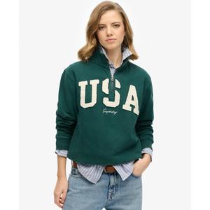 w2012259a-8um-sweatshirt-half-zip-femme-superdry-athletic-ess-applique-vert-pinede-fonce