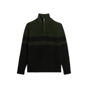 w6110715a-gs8-pull-oversize-raye-en-coton-a-col-zippe-femme-superdry-classic-noir-olive